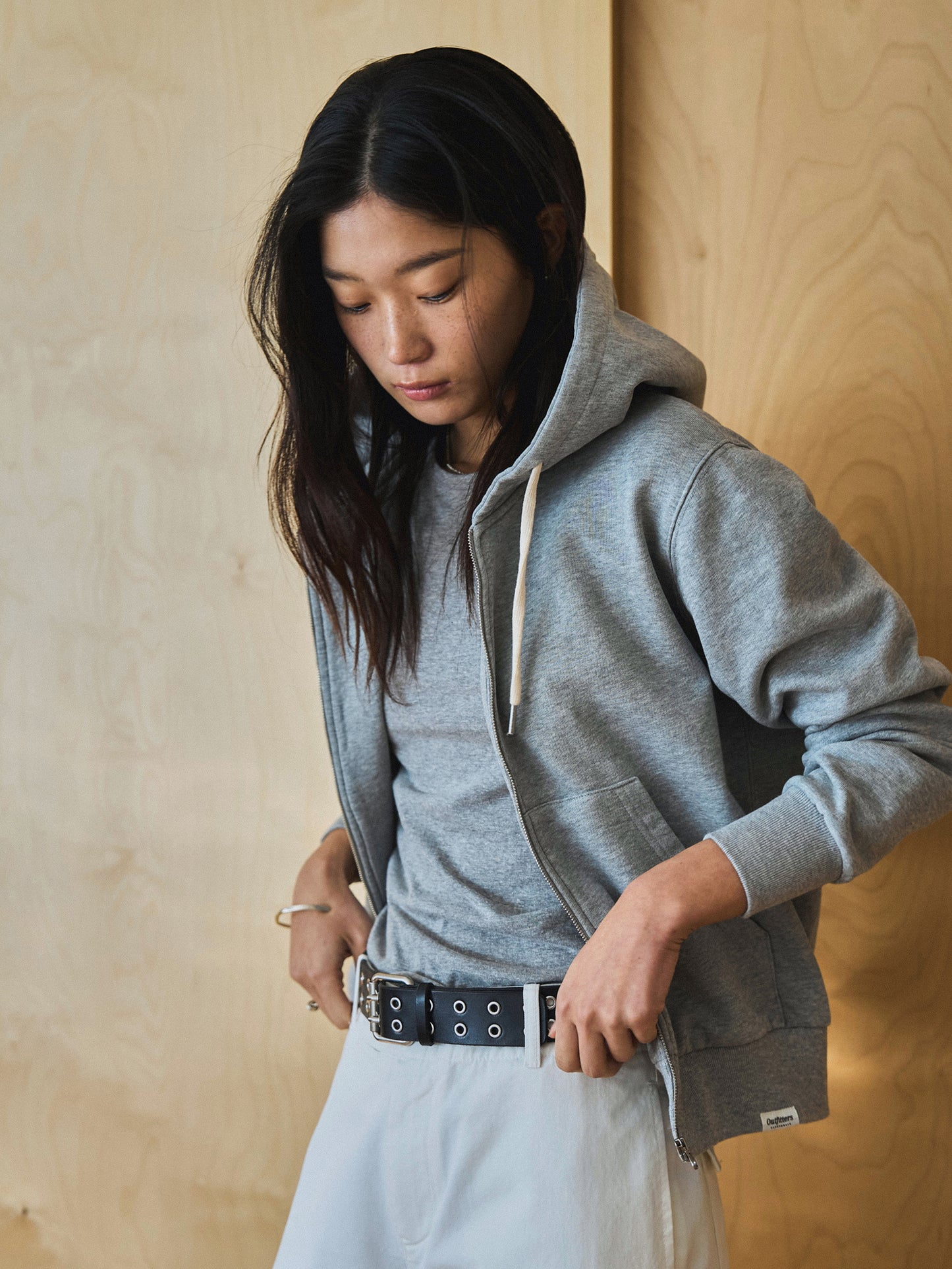 PARK FULL ZIP HOODIE [ Heather Grey ]