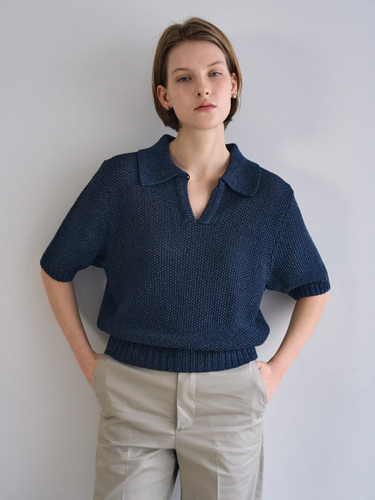 LOW GAUGE SKIPPER SWEATER New Season [ Indigo Navy ]