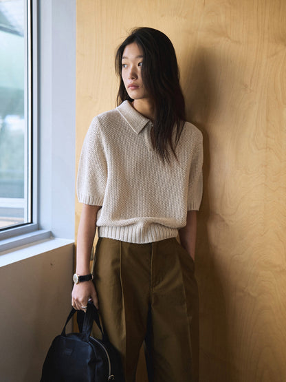 LOW GAUGE SKIPPER SWEATER New Season [ Soft Cream ]