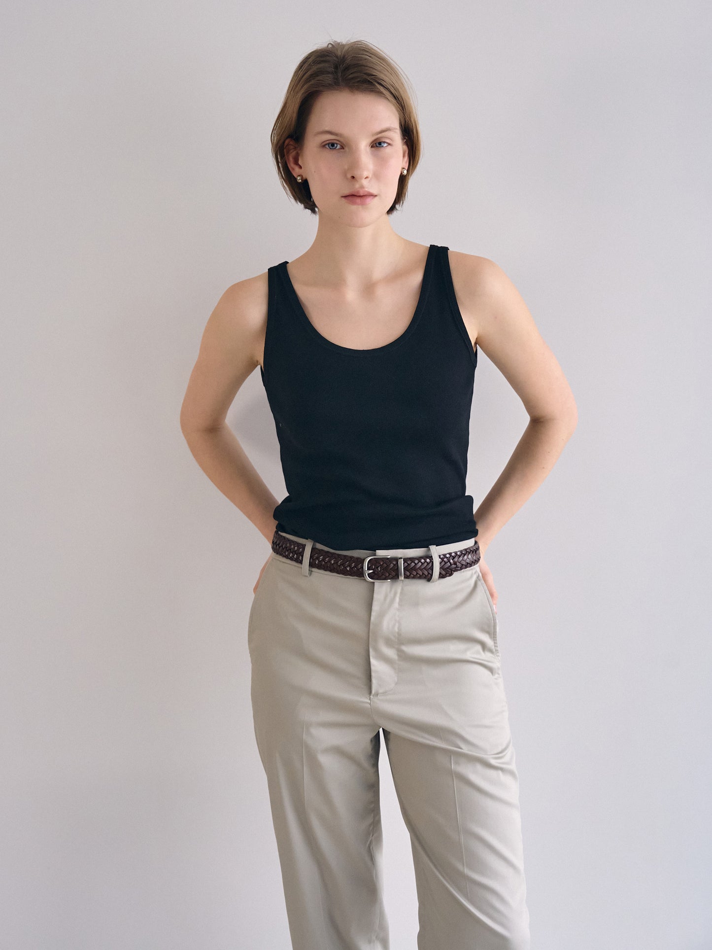 SOFT STRETCH SLEEVELESS [ Black ]