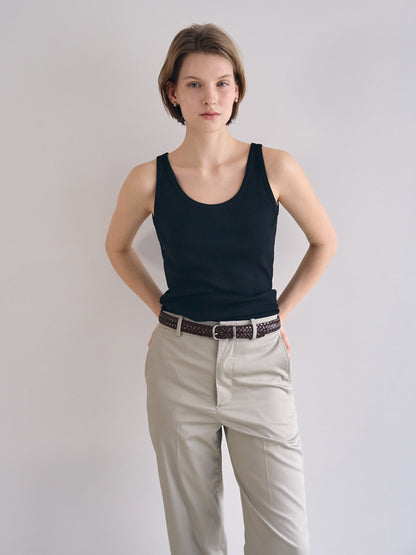 SOFT STRETCH SLEEVELESS [ Black ]