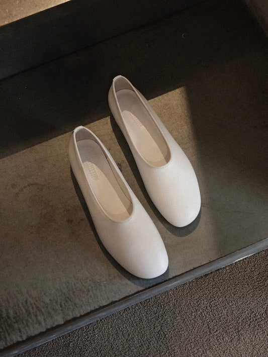 GRACE OPERA FLATS [ Clean White ] Italian Leather