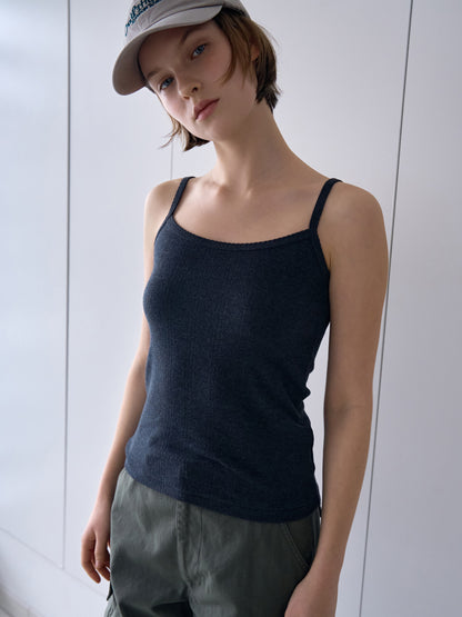 SCALLOPED TRIM SLEEVELESS [ Blend Gray ]