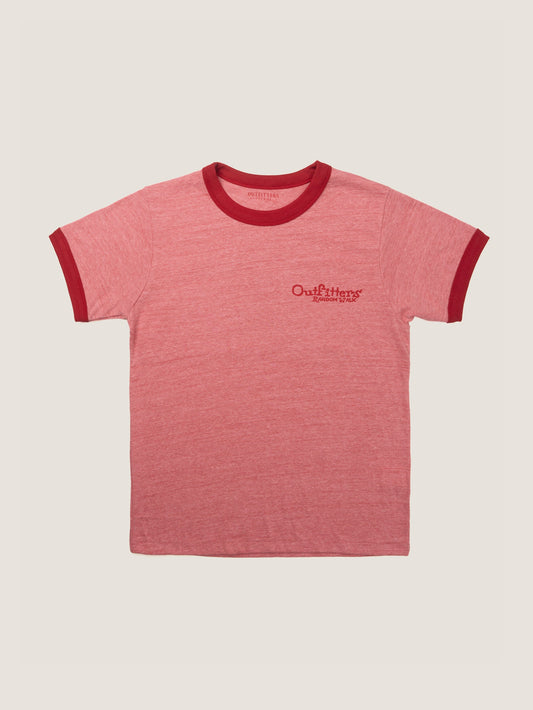 OUTFITTERS LOGO RINGER T-SHIRT [ Vintage Red ]