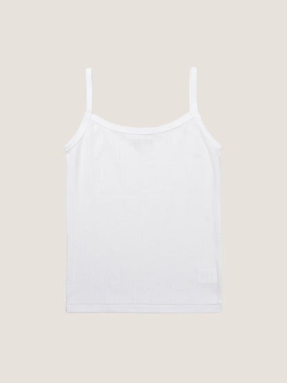 SCALLOPED TRIM SLEEVELESS [ White ]