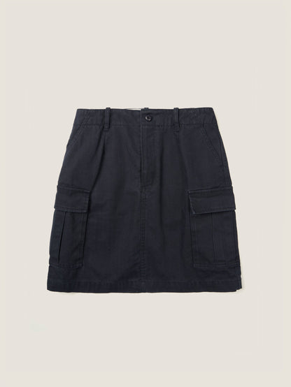 LILY UTILITY CARGO SKIRT [ Herringbone Navy ]