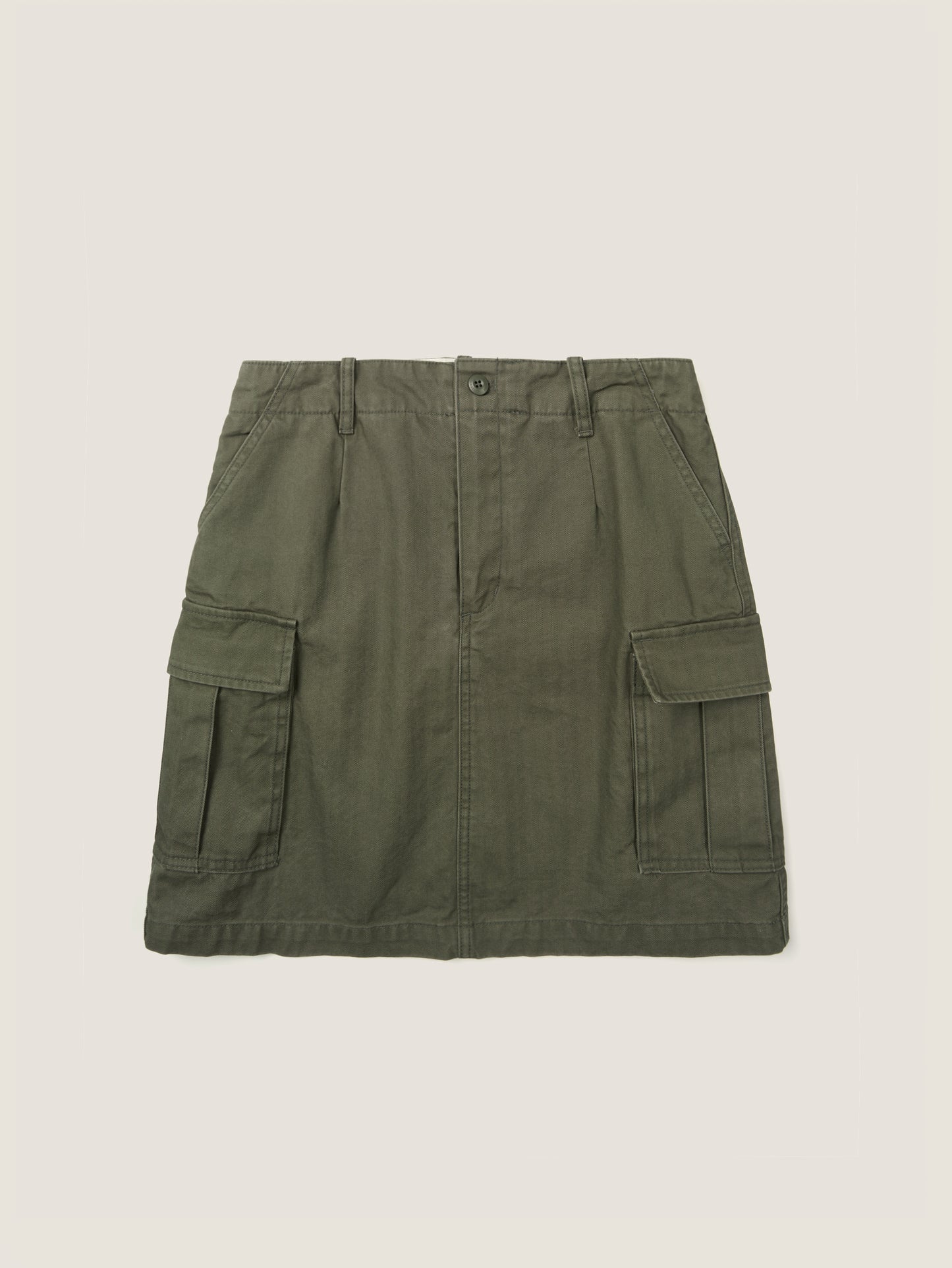 LILY UTILITY CARGO SKIRT [ Herringbone Khaki ]