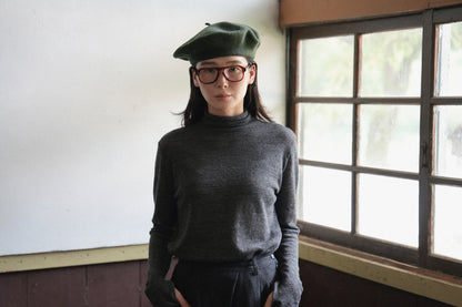 RUSTLE WOOL TURTLE TOP [ Blend Charcoal ]