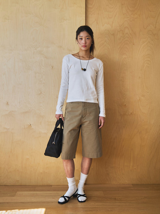 SMOOTH SCOOP NECK TOP [ White ]