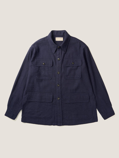 CAROLINE SILK LINEN JACKET [ Royal Blue ]