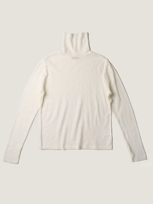 RUSTLE WOOL TURTLE TOP [ Warm Ivory ]