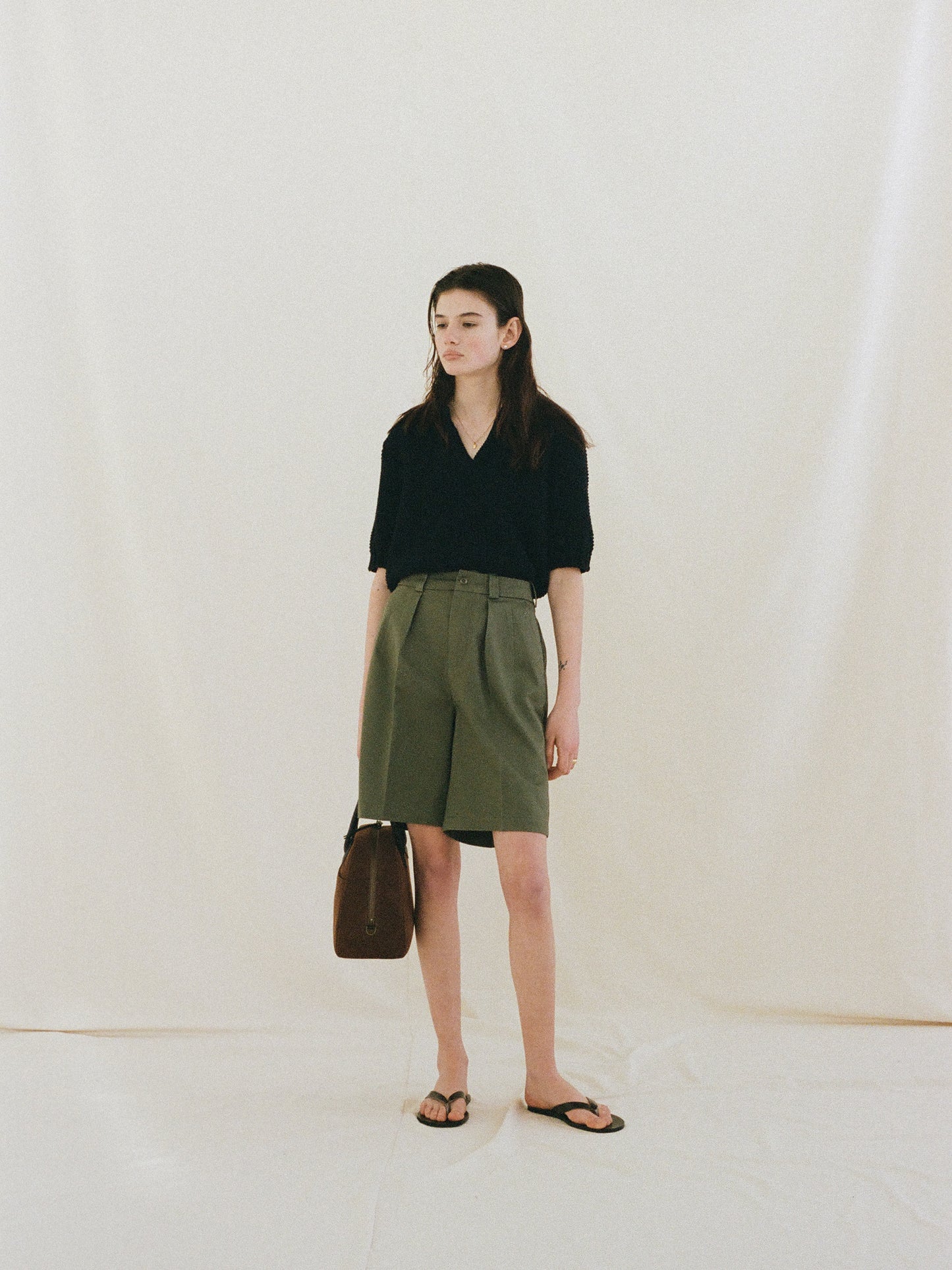 50's AMERICAN CHINO SHORTS [ Military Khaki ]