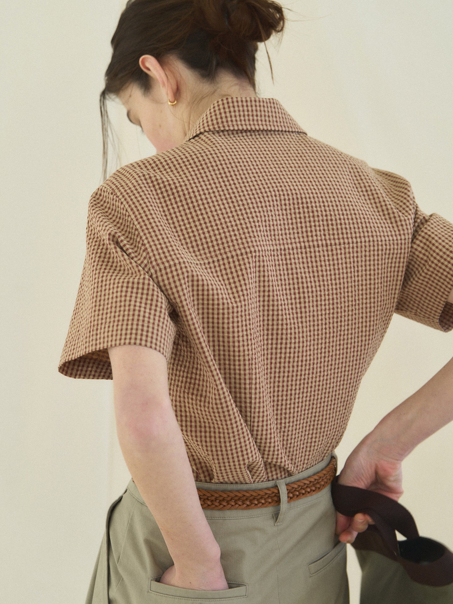 (-30%) ARIZONA CHECK SHIRT [ Brick Beige ] Organic Cotton