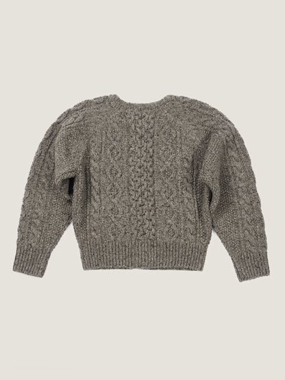 (-20%) CREAM TEA CABLE CARDIGAN [ Ash ]