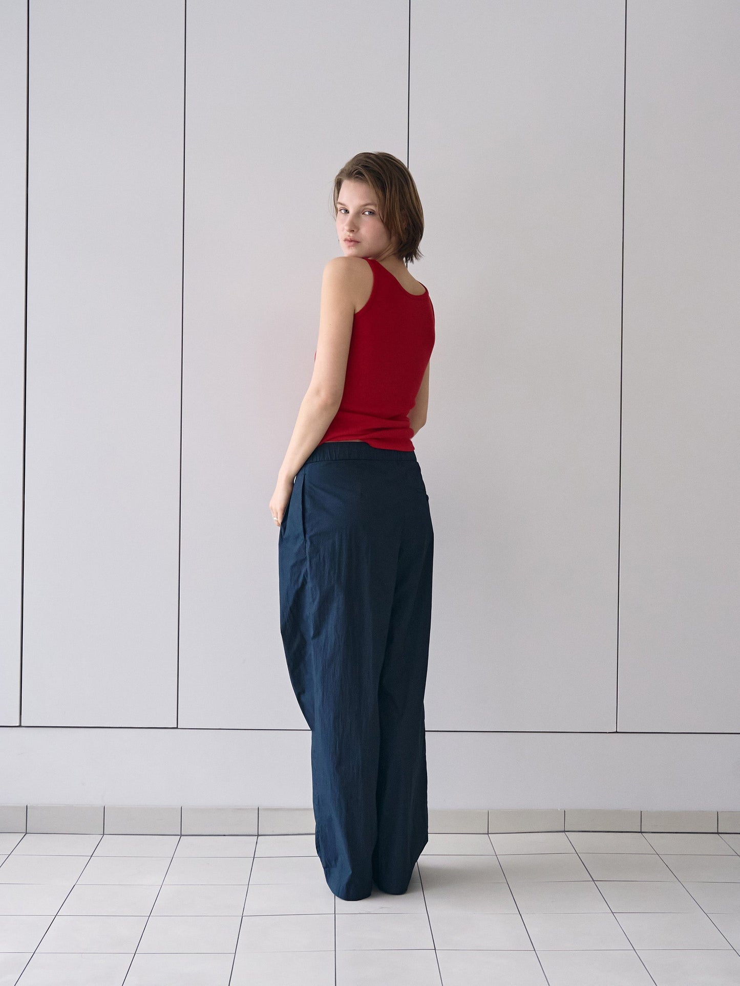 ROSA EASY COTTON PANTS [ Deep Navy ]