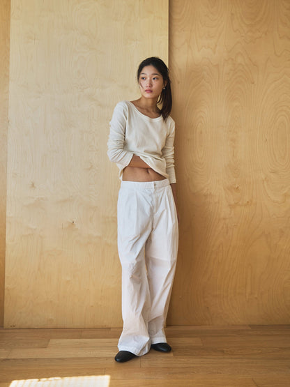 ROSA EASY COTTON PANTS [ White ]