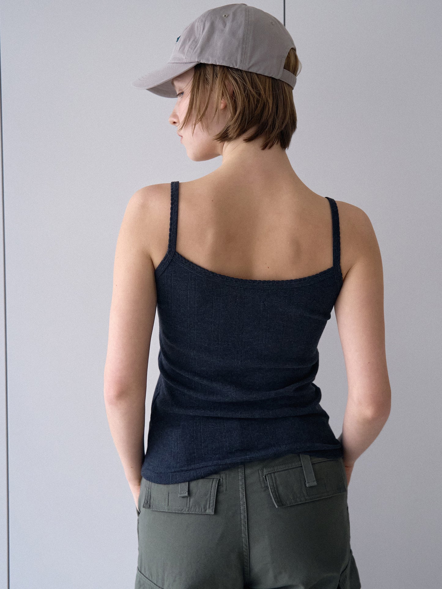 SCALLOPED TRIM SLEEVELESS [ Blend Gray ]