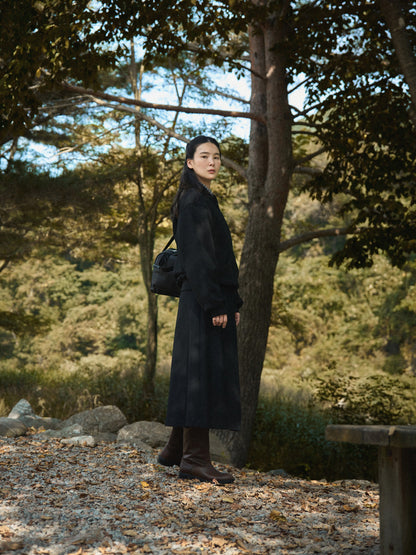 SHAWL COLLAR SWEATSHIRT [ Deep Black ]