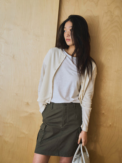 AIRY WAFFLE CARDIGAN [ Cream ]