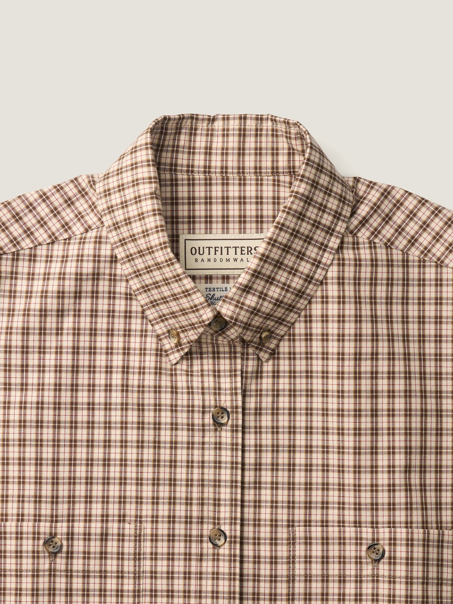 2 POCKET BUTTON DOWN SHIRT [ Beige Tartan ]
