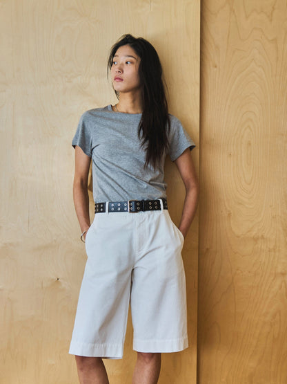 LENTO BERMUDA SHORTS [ Washed White ]