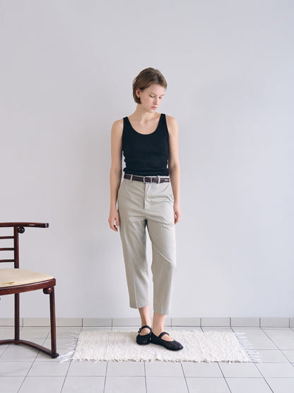 PATRICIA ANKLE PANTS [ Oyster Beige ]