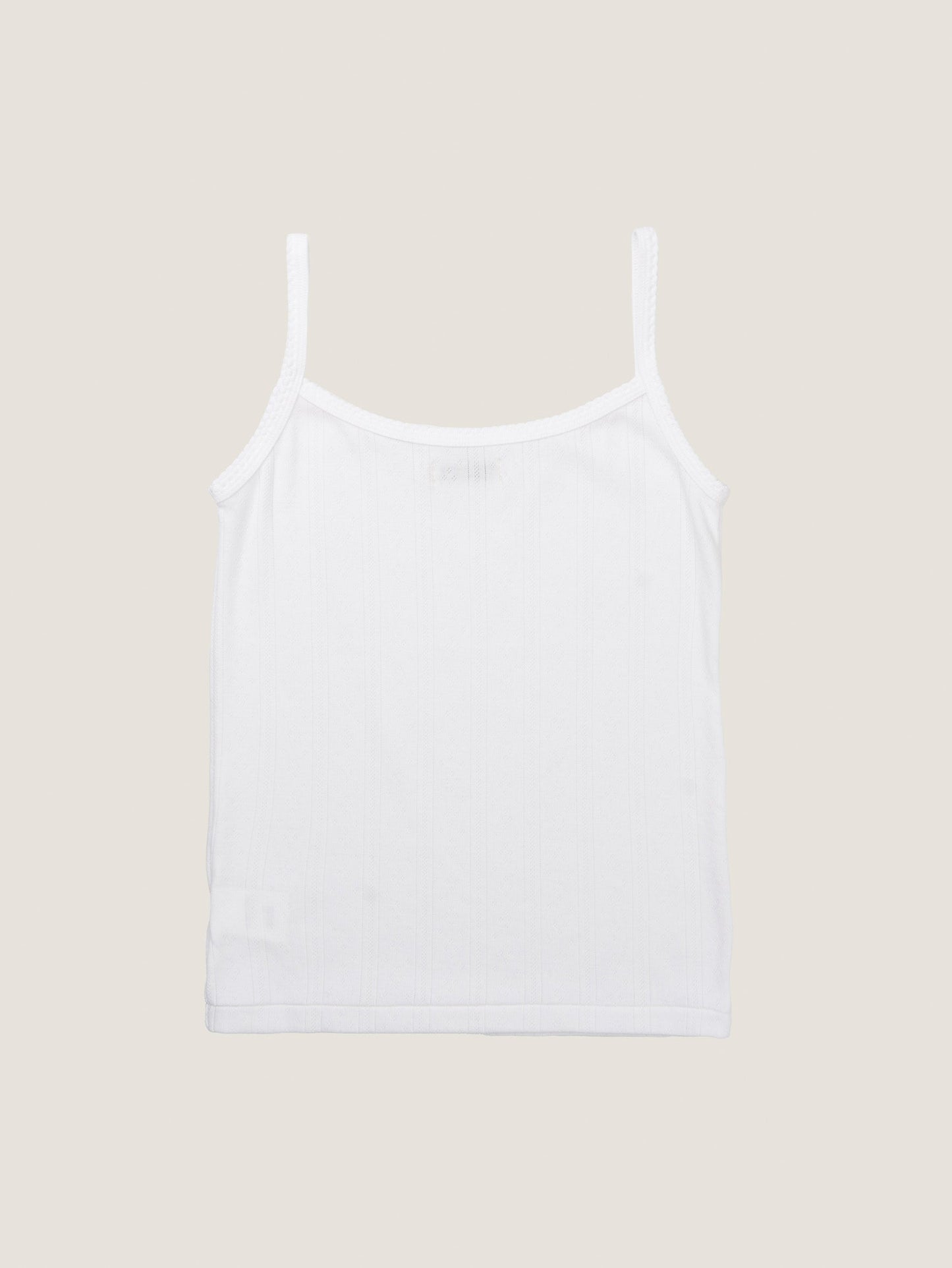 SCALLOPED TRIM SLEEVELESS [ White ]