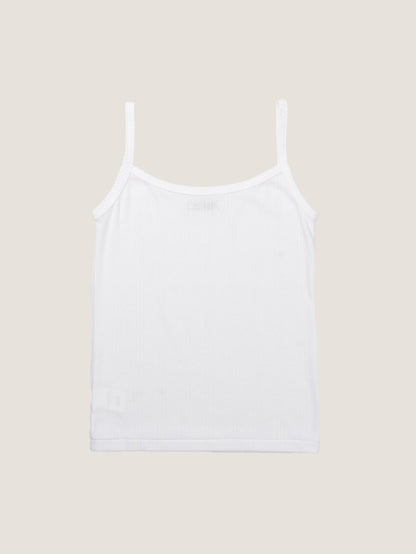 SCALLOPED TRIM SLEEVELESS [ White ]