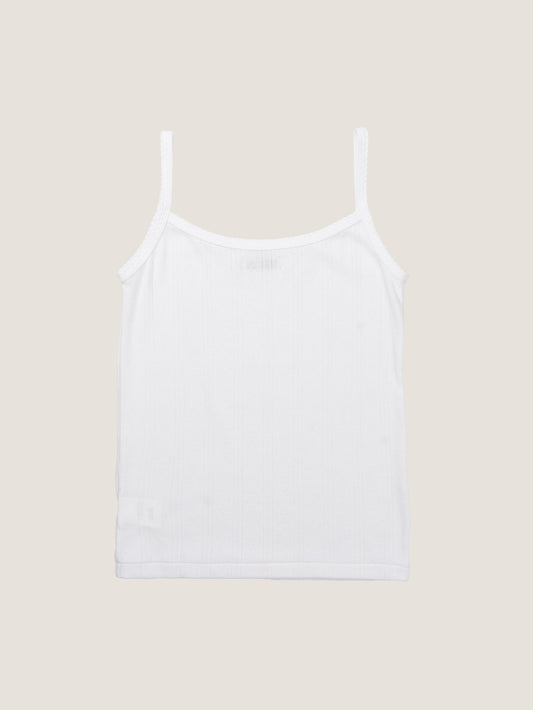 SCALLOPED TRIM SLEEVELESS [ White ]