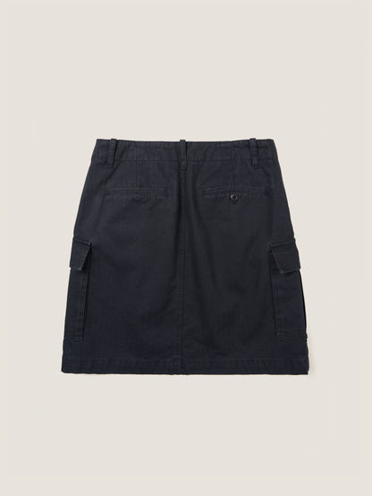 LILY UTILITY CARGO SKIRT [ Herringbone Navy ]