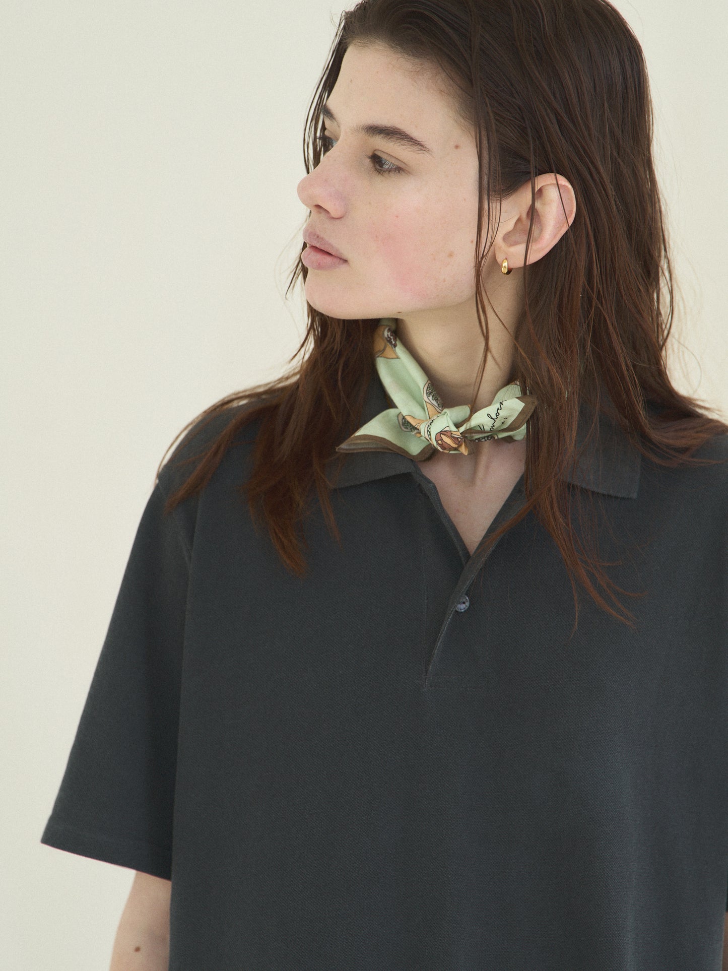 (-30%) COURT PIQUE COTTON DRESS [ Charcoal Grey ]