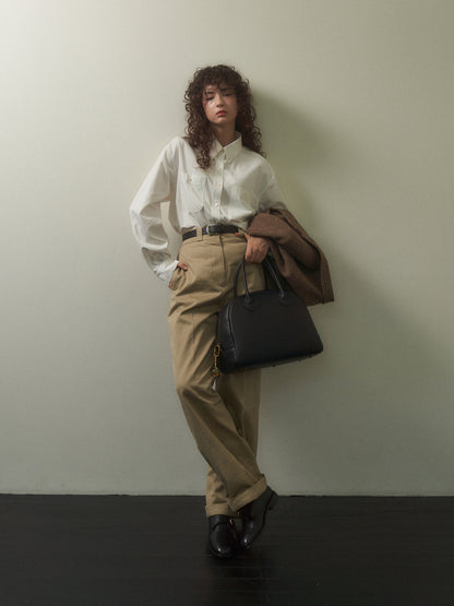 2 POCKET BUTTON DOWN SHIRT [ White Cotton ]