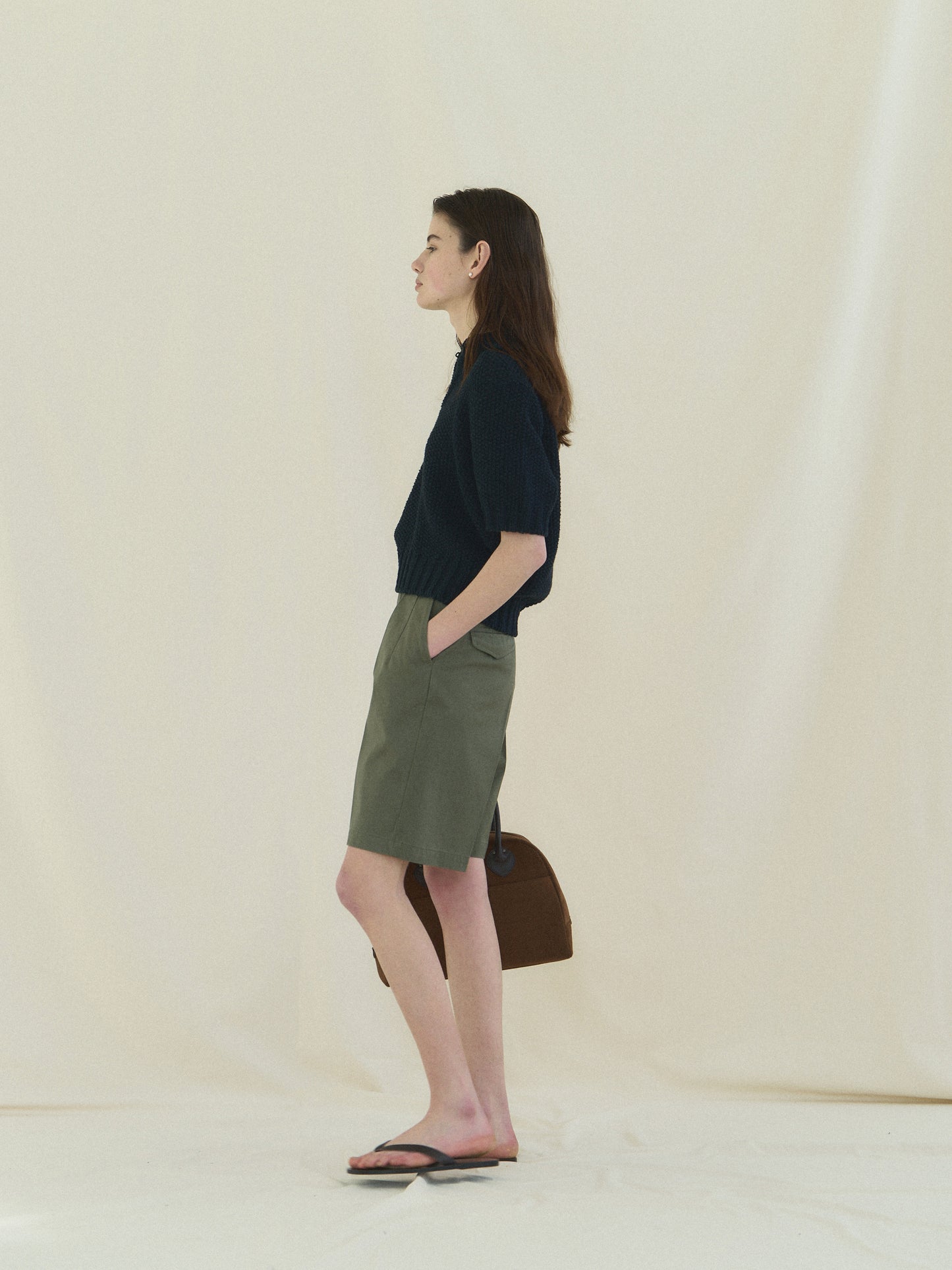 50's AMERICAN CHINO SHORTS [ Military Khaki ]