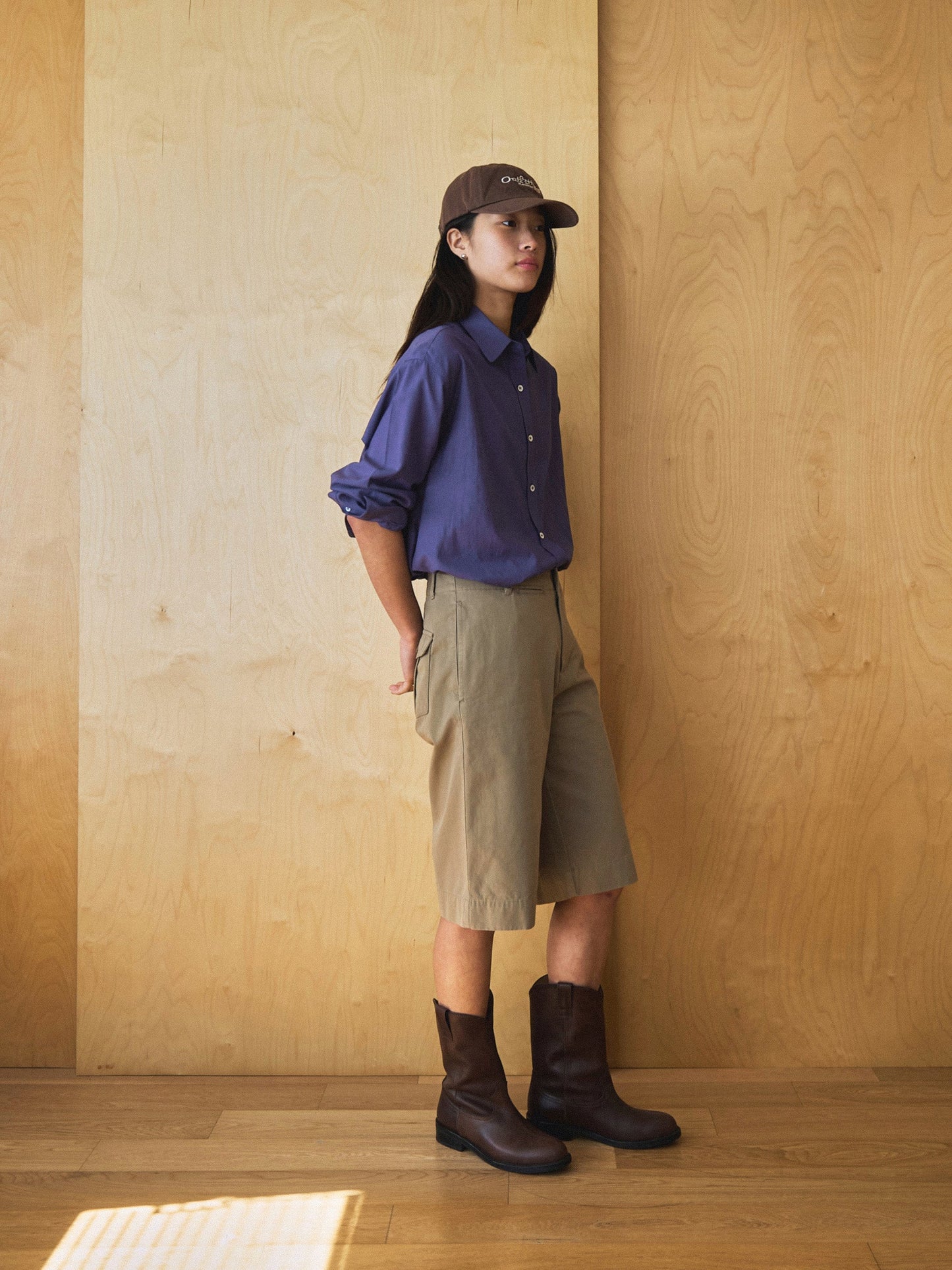 LENTO BERMUDA SHORTS [ Washed Beige ]