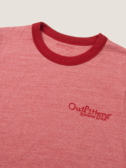 OUTFITTERS LOGO RINGER T-SHIRT [ Vintage Red ]