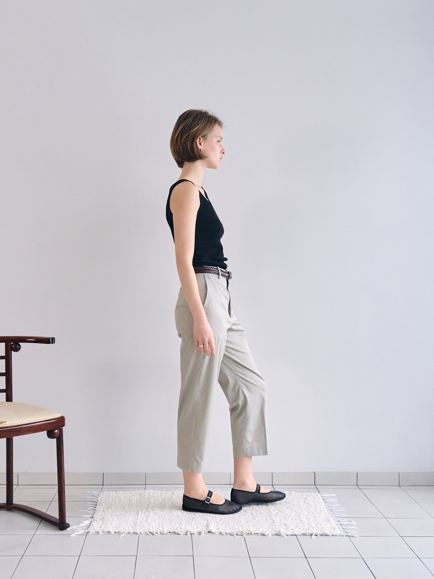 PATRICIA ANKLE PANTS [ Oyster Beige ]