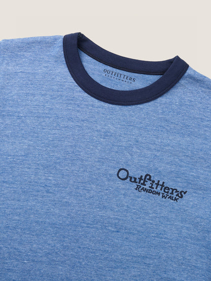 OUTFITTERS LOGO RINGER T-SHIRT [ Vintage Blue ]