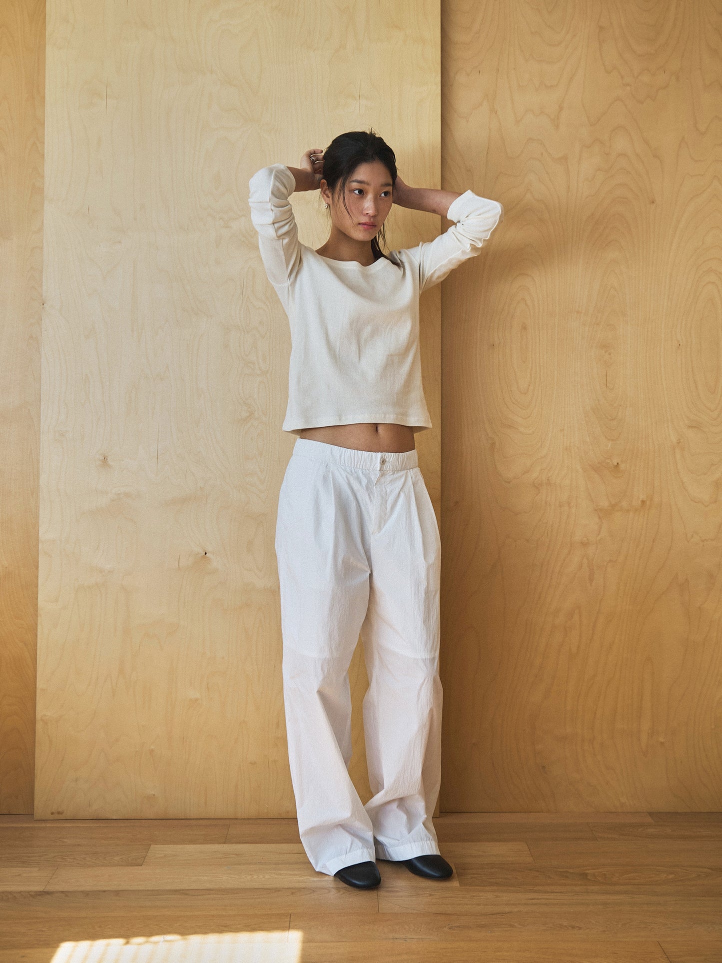 SMOOTH SCOOP NECK TOP [ Natural ]