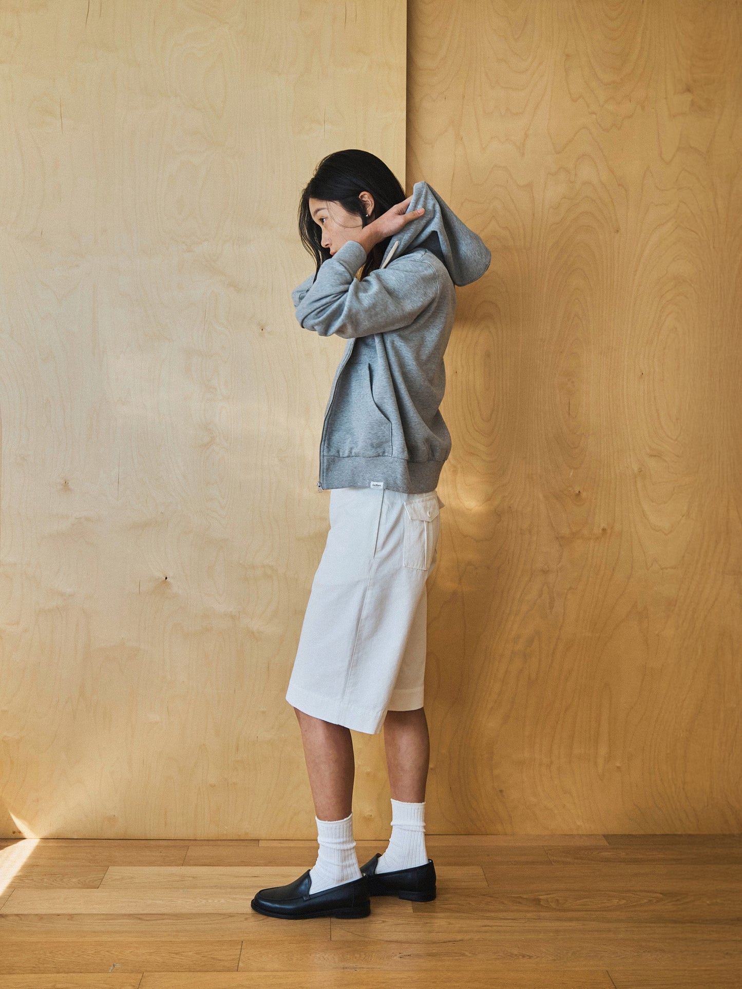 PARK FULL ZIP HOODIE [ Heather Grey ]