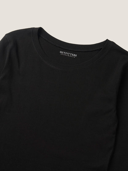 SMOOTH SCOOP NECK TOP [ Black ]