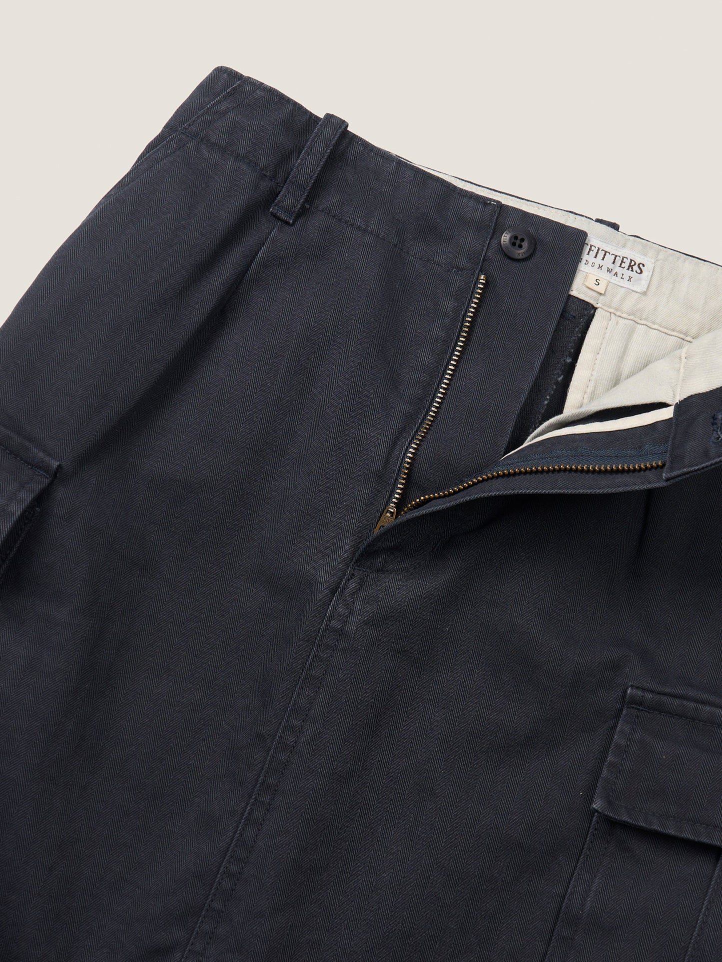 LILY UTILITY CARGO SKIRT [ Herringbone Navy ]