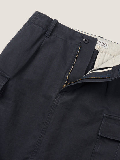 LILY UTILITY CARGO SKIRT [ Herringbone Navy ]