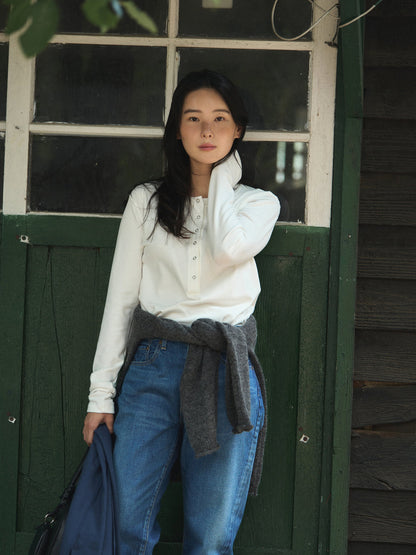 PENELOPE BUTTON TOP [ Soap White ]