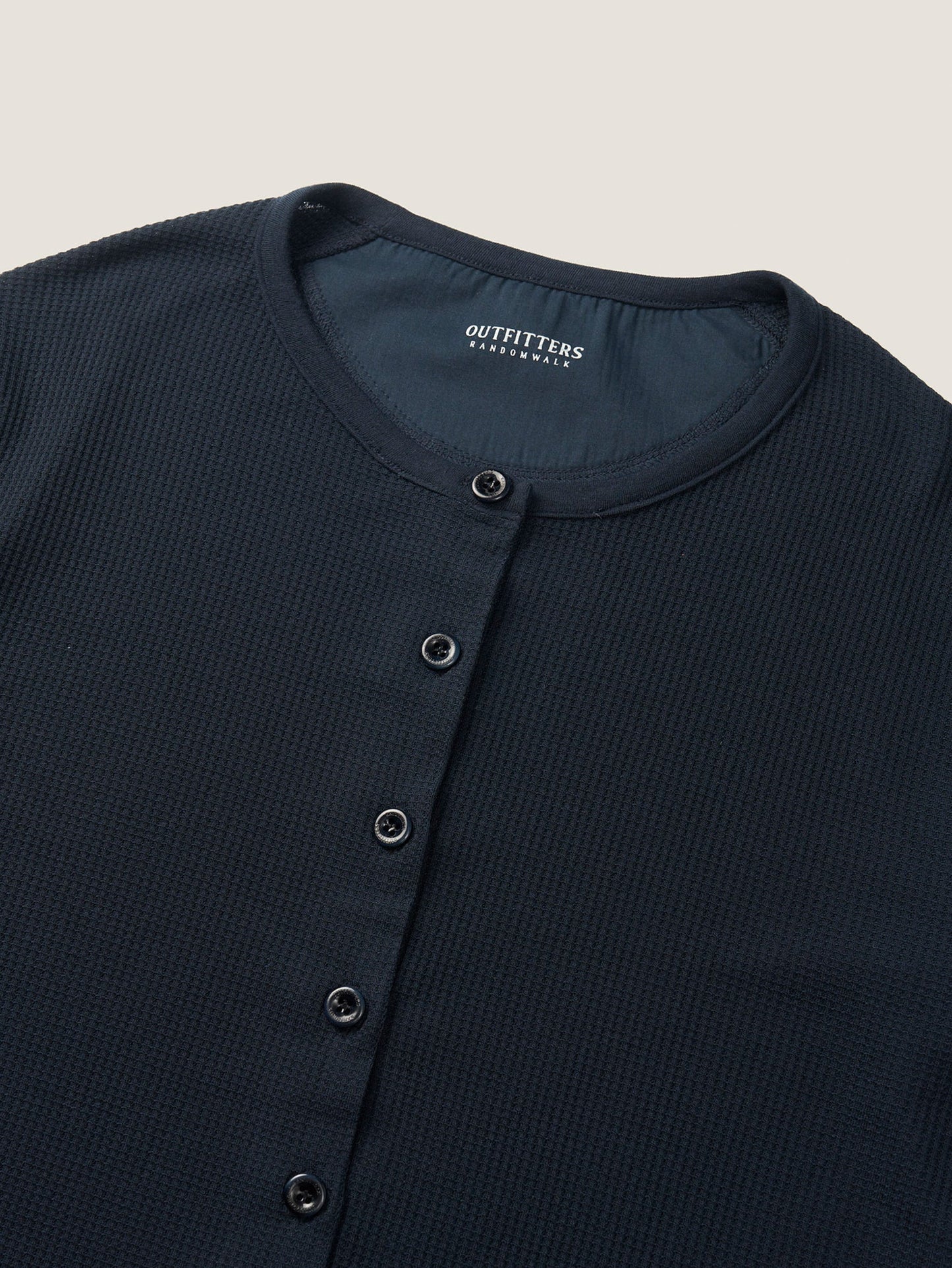 AIRY WAFFLE CARDIGAN [ Deep Navy ]
