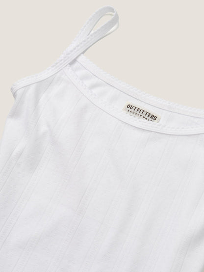 SCALLOPED TRIM SLEEVELESS [ White ]