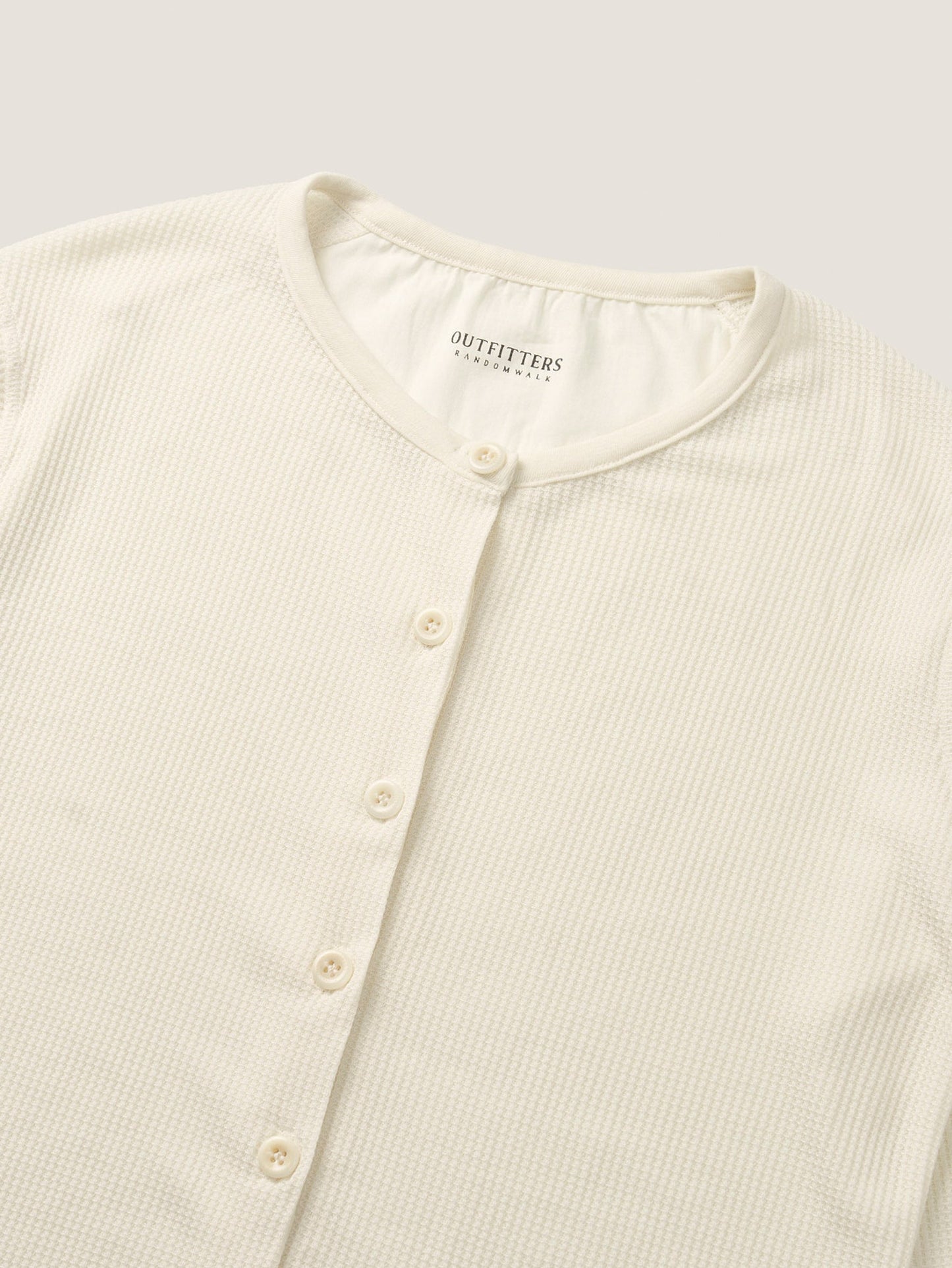 AIRY WAFFLE CARDIGAN [ Cream ]