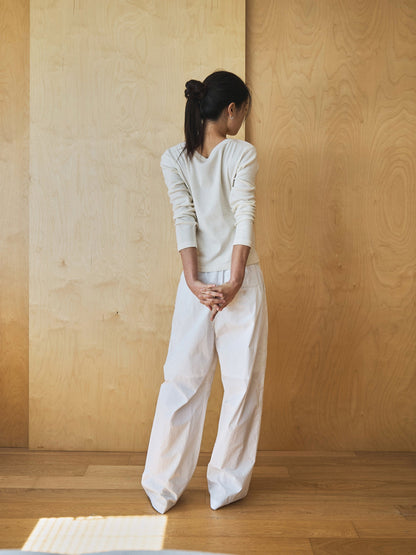 ROSA EASY COTTON PANTS [ White ]