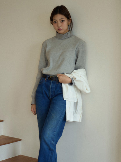 SALLY'S WAFFLE TURTLE TEE [ Heather Grey ]