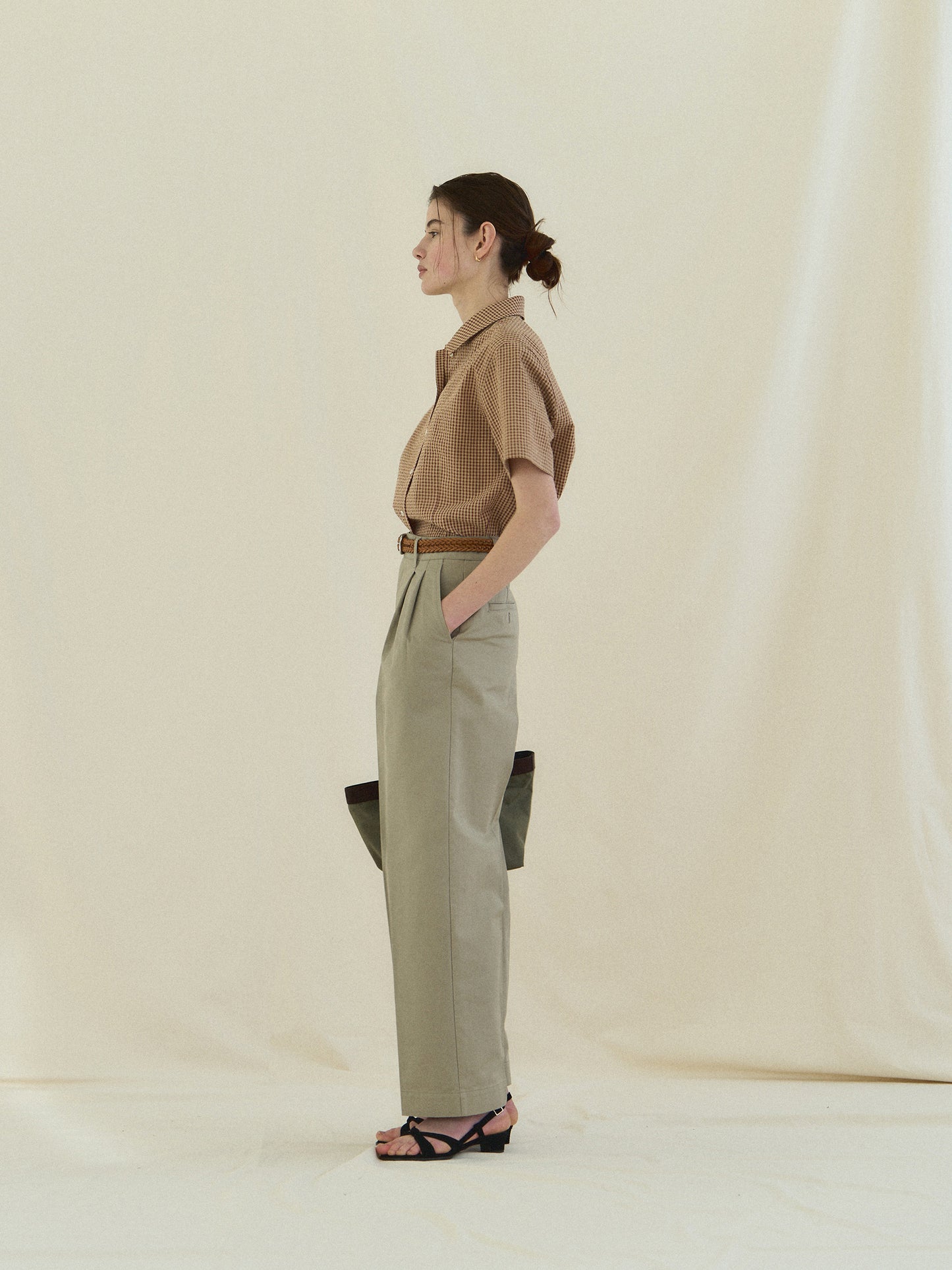 (-30%) ARIZONA CHECK SHIRT [ Brick Beige ] Organic Cotton