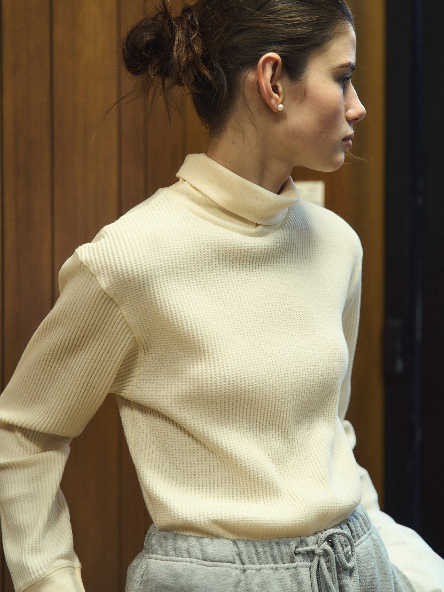 SALLY'S WAFFLE TURTLE TEE [ Cream ] 5th Reorder